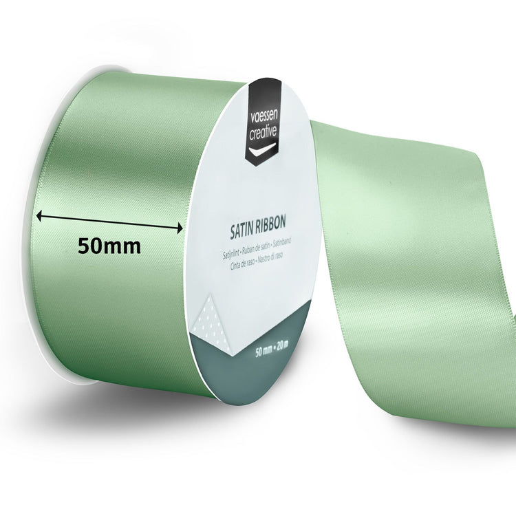 Vaessen creative • satin ribbon 20mx50mm sage green