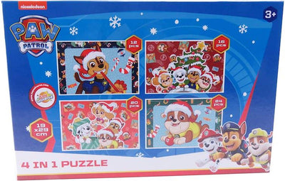 Pfotenpatrouille 4 in 1 Puzzle Weihnachten - 12 bis 24 Stücke