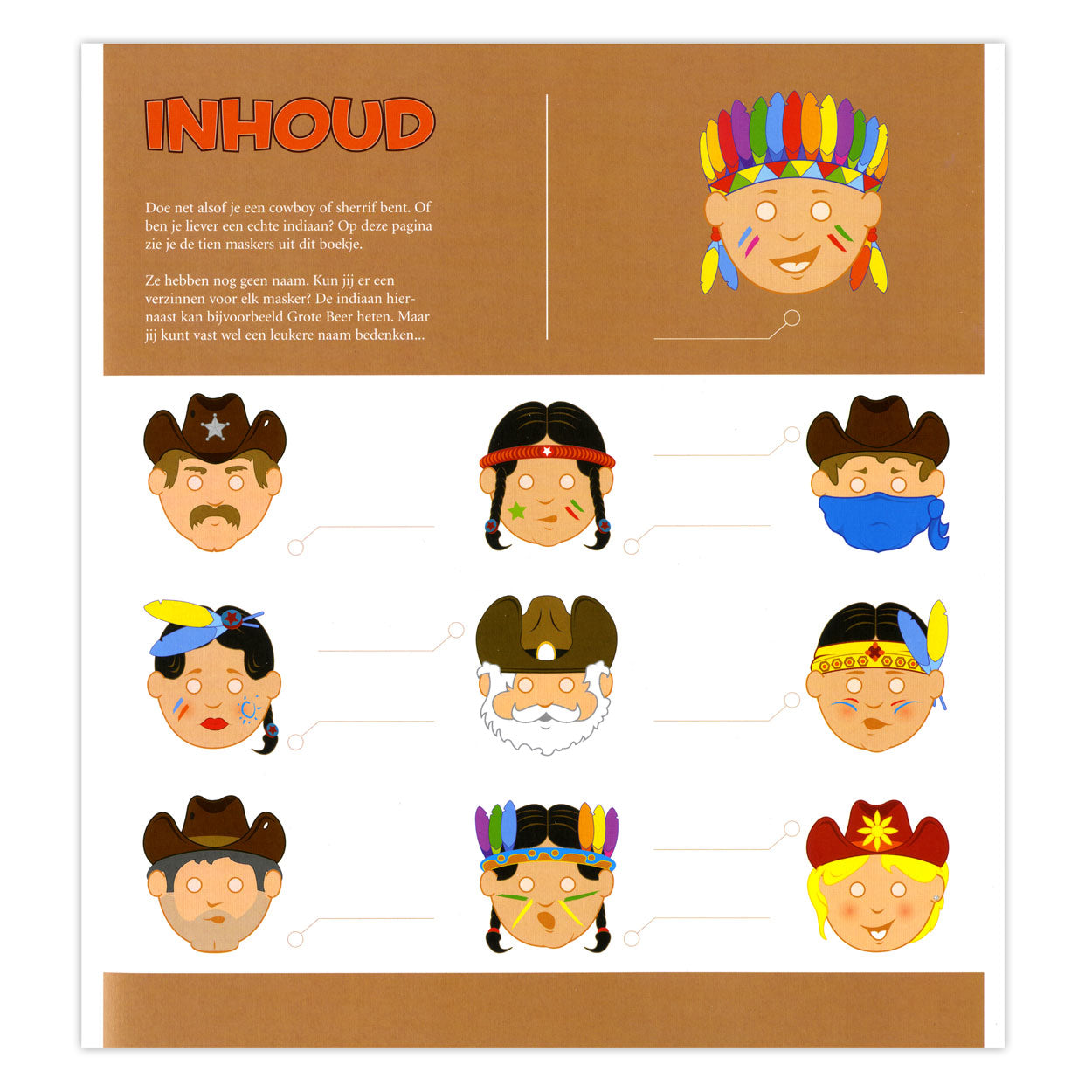 Zentrale Buchhausmasken: Cowboys und Indianer