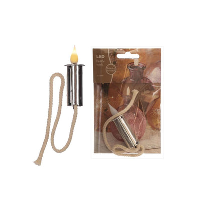Ideen 4 Jahreszeiten LED-Docht mit Flamme silber + 3x Batterie