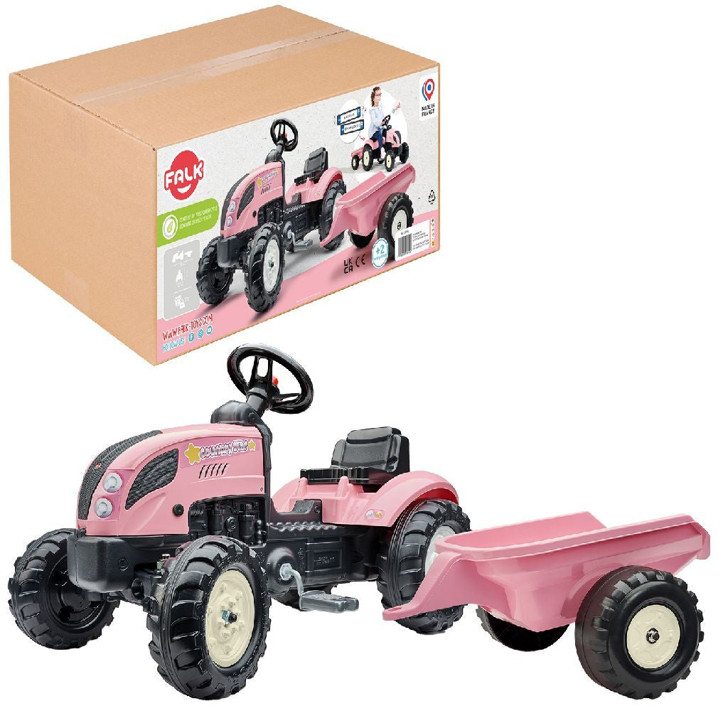 Falk Falk Traktor Country Farmer Set Pink 2+