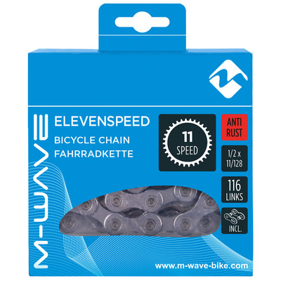 M-Wave-Halskette 11-Gang, 1 2x11 128 116L Silber-Mantel (Hanging-Paket)