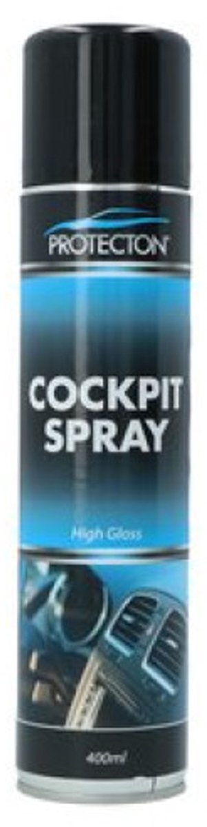 Protecton Cockpitspray Hochglanz – reinigt und pflegt Kunststoffteile – für Kunststoff und Leder – stellt die Farbe wieder her – Hochglanzergebnis – 400 ml