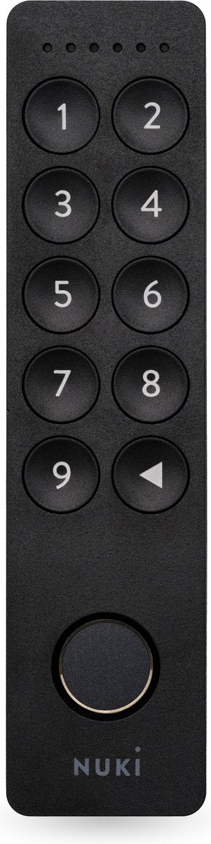 Nuki Keypad 2 – Elektronisches Türschloss mit Fingerabdruckscanner-Zugangscode – schlüssellos, sicher, einfach zu bedienen – Schwarz