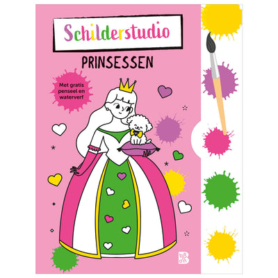Standard-Malbuch für Verlage mit Farbpalette und Pinselprinzessinnen