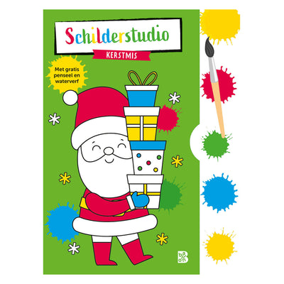 Malbuch im Standardverlag mit Farbpalette und Pinsel Weihnachten