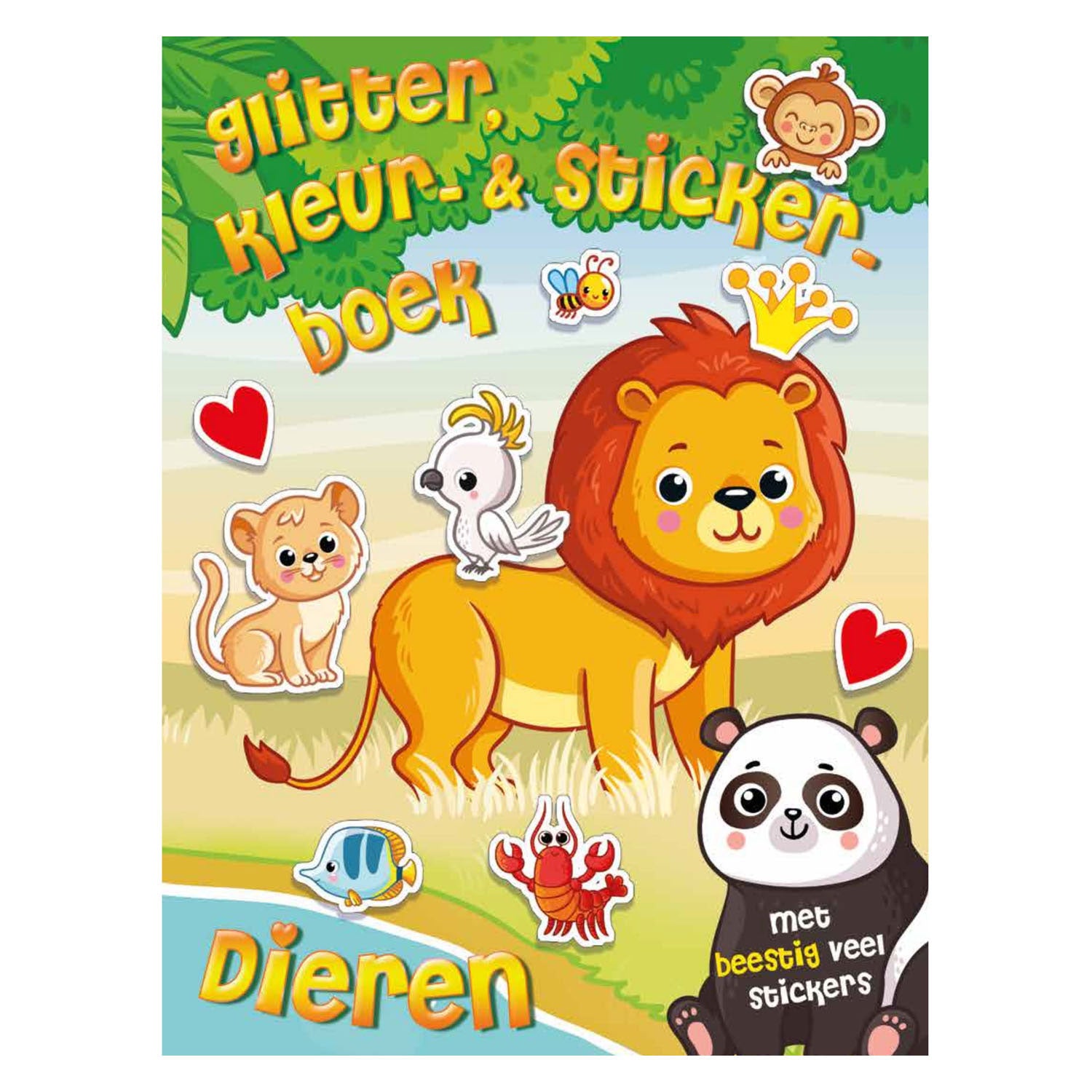 Glitzer-, Farb- und Aufkleberbuchstiere