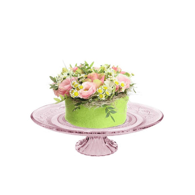 Ideen 4 Jahreszeiten Schüssel auf Fuß Glas ø23xh8cm rosa