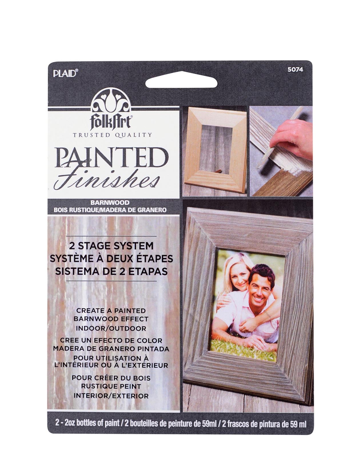 Folkart • Kit mit bemalten Oberflächen aus kardiertem Scheunenholz, 59 ml
