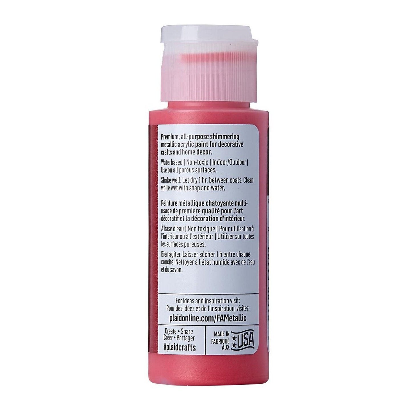 Folkart • Metallic-Acrylfarbe leuchtend rot 59 ml