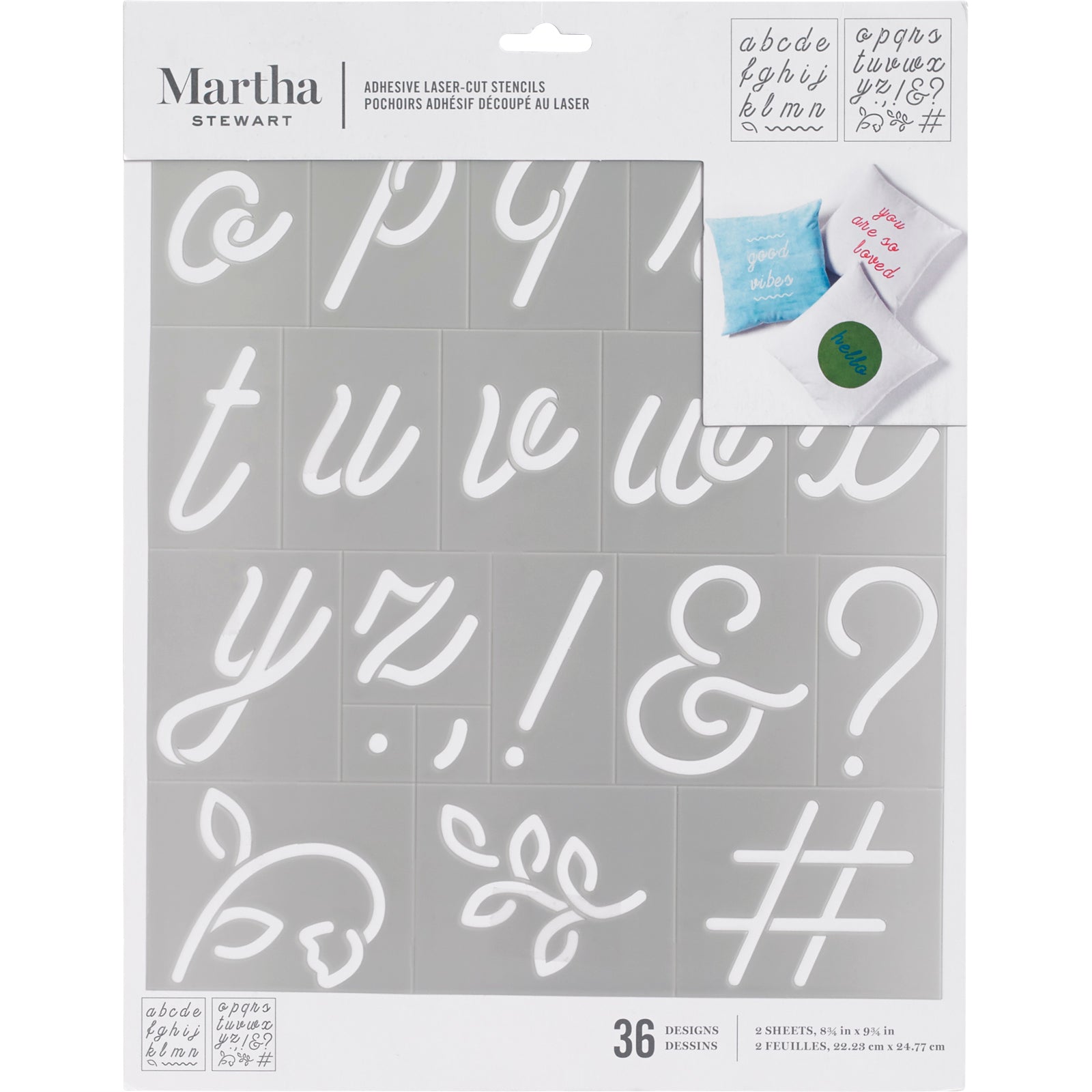 Martha Stewart • selbstklebende Schablone mit runder Schrift