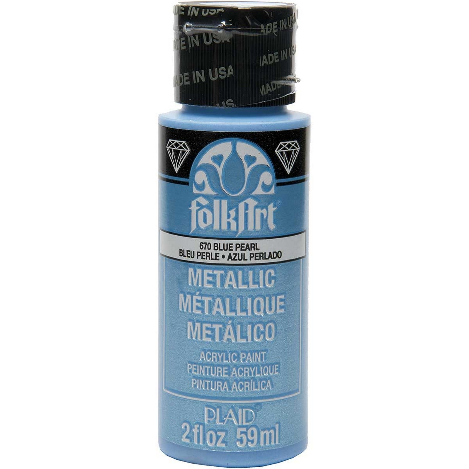 Folkart • Metallic-Acrylfarbe, blaue Perle, 59 ml