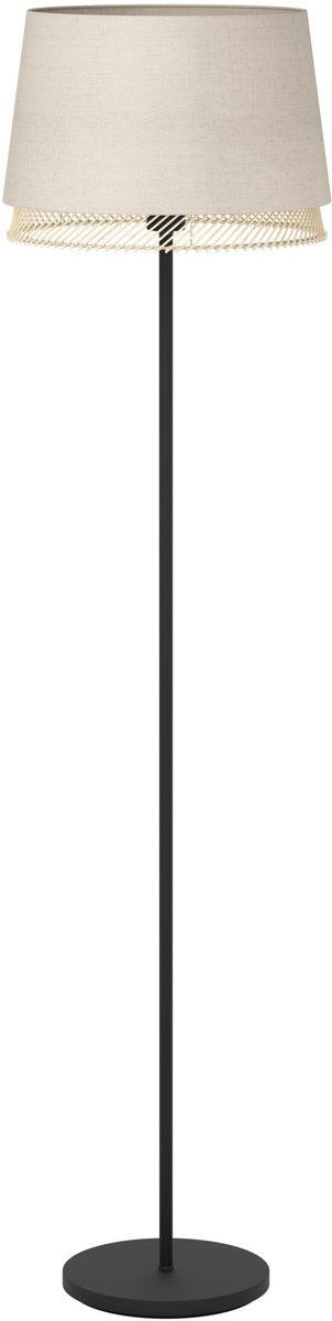 Eglo Tisch-Stehleuchte – E27 – 153 cm – Natur|Braun|Schwarz – Textil