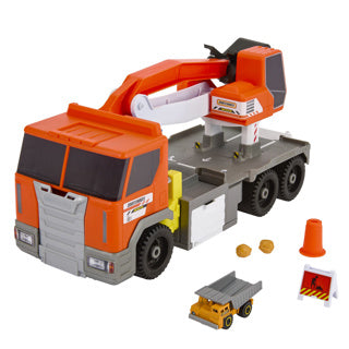 Matchbox -Gebäude -Lkw mit Bohrstation