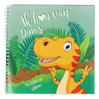 Aufkleber und Vorlagenbuch Ich liebe Dinosaurier