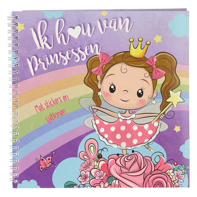 Aufkleber und Vorlagenbuch Ich liebe Prinzessinnen