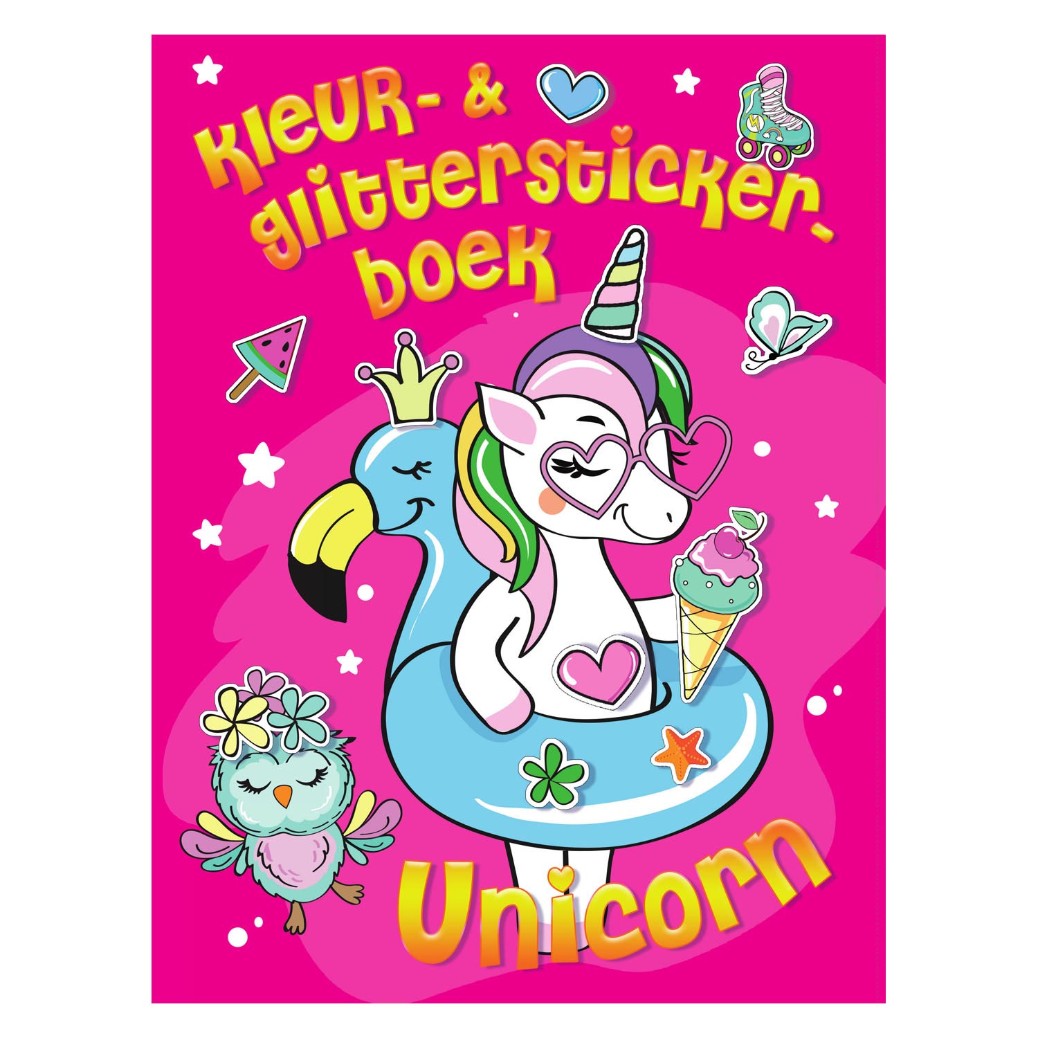 Farbglitter -Aufkleberbuch Einhorn