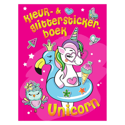 Farbglitter -Aufkleberbuch Einhorn
