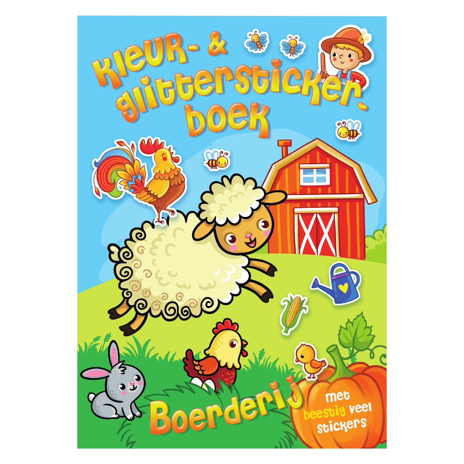 Farbglitzer Aufkleberbuch Farm