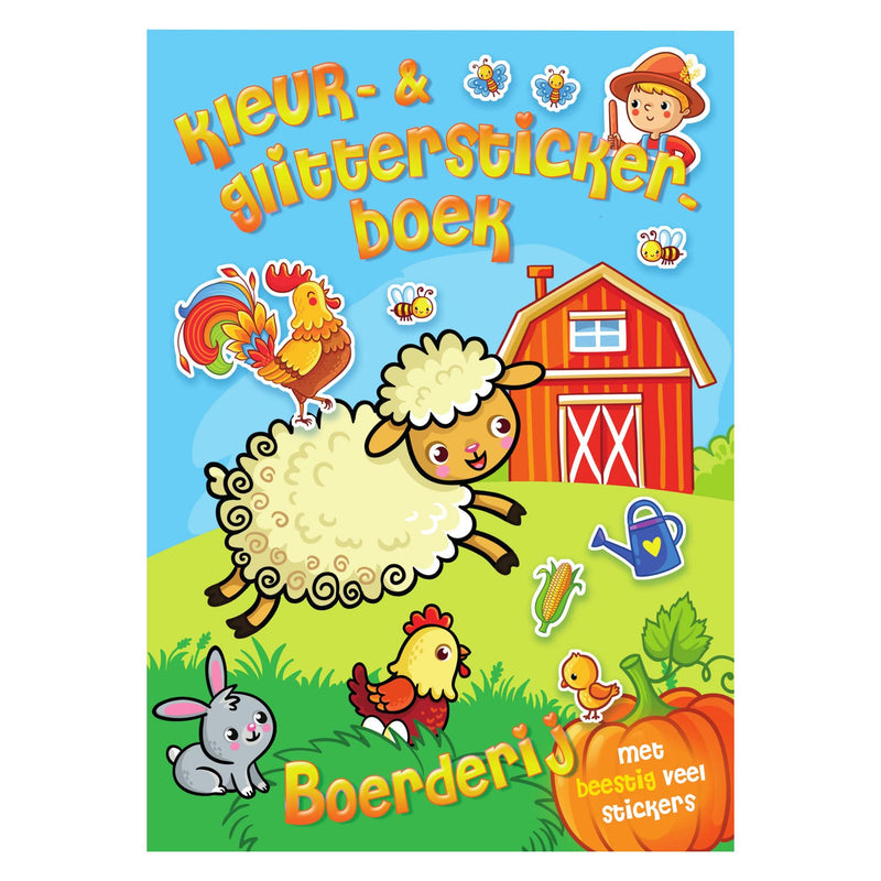 Farbglitzer Aufkleberbuch Farm