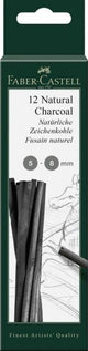 Faber-Castell Holzkohle – Pitt Monochrom – Stärke 5–8 mm – 12 Stück im Karton – FC-129298
