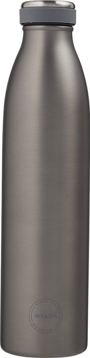 Aya ida - Trinkflasche - Thermoskanne - Wasserflasche - 750ml - kühles Grau