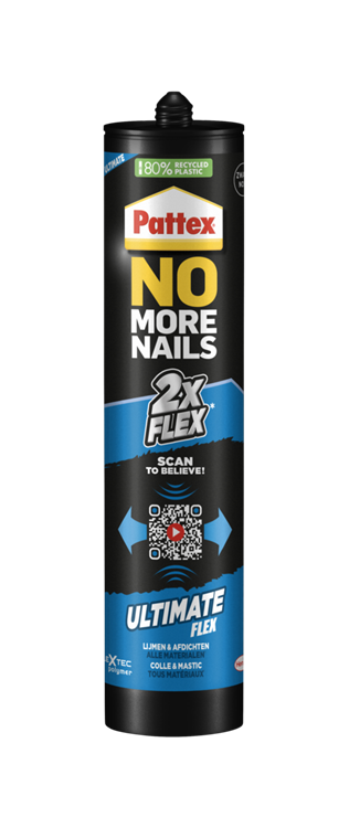 Pattex 1070179 – No More Nails Ultimate Flex Schwarz 390 g | 6 Stück