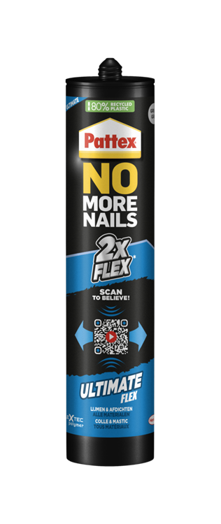 Pattex 1070178 – No More Nails Ultimate Flex Grau 390 g | 6 Stück