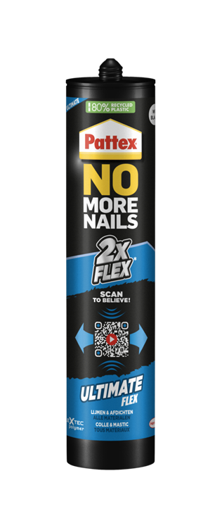 Pattex 1070188 – No More Nails Ultimate Flex Weiß 39 | 12 Stück