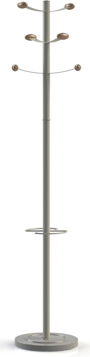 Unilux Garderobenständer Bouquet, Höhe 175 cm, 6 Kleiderhaken, graues Holz