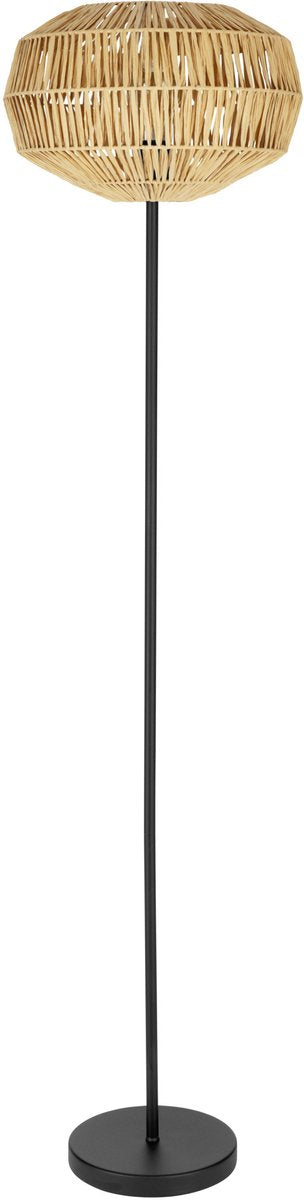 Eglo Sheldon Stehleuchte – E27 – 153,5 cm – Schwarz Naturbraun – Papier