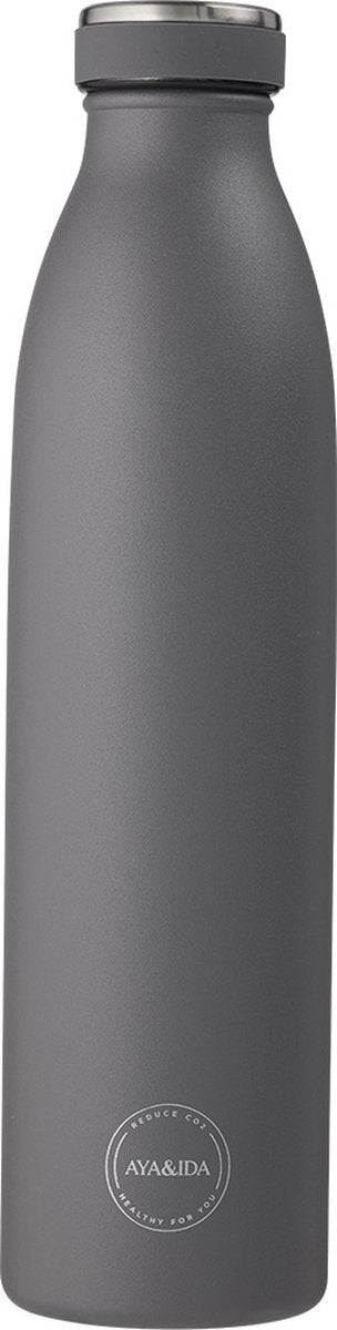 Aya ida - Trinkflasche - Thermoskanne - Wasserflasche - 750ml - Dunkelgrau