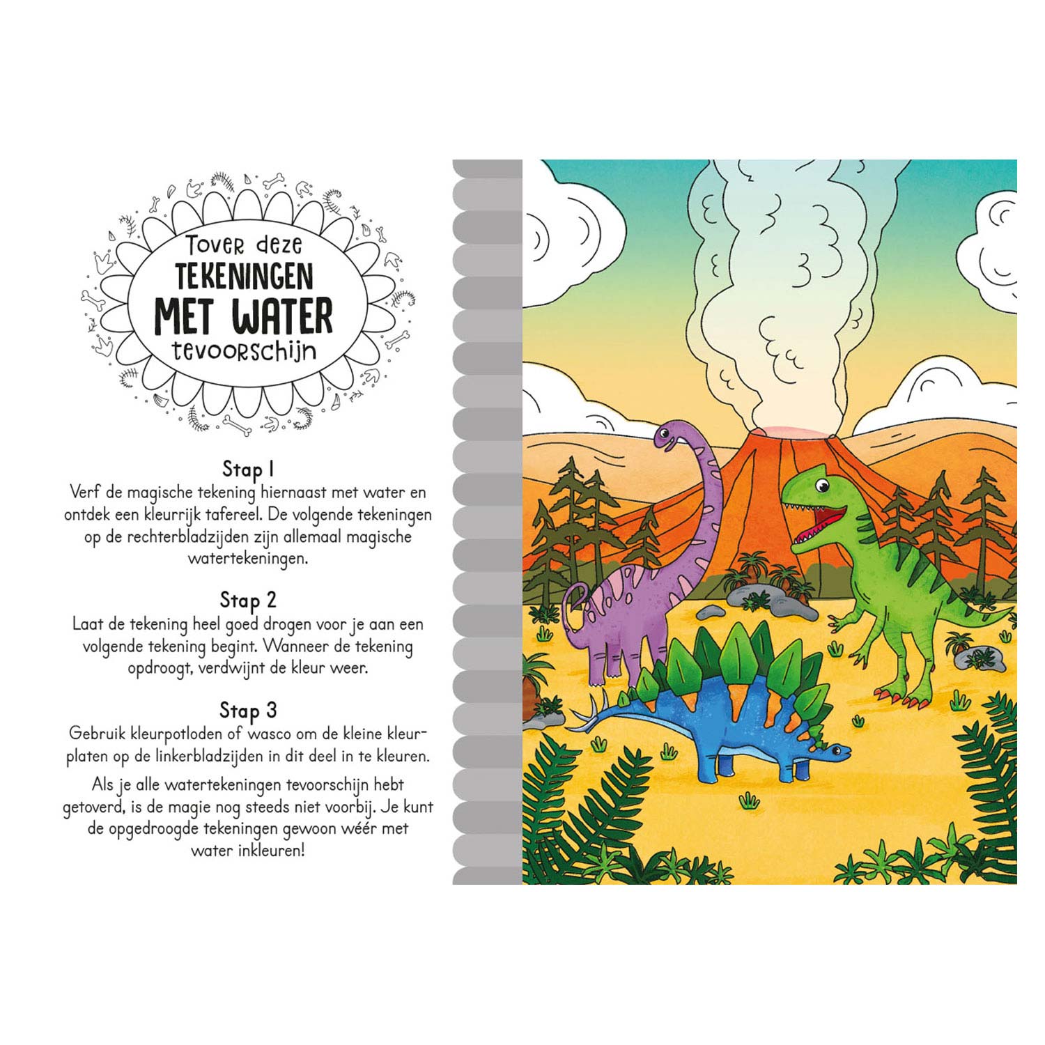 Magisches Wasserfarbenbuch - Dinos