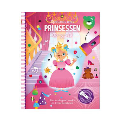 Laternenverleger suchen mit Prinzessinnen-Suchbuch mit Taschenlampe aus Pappe
