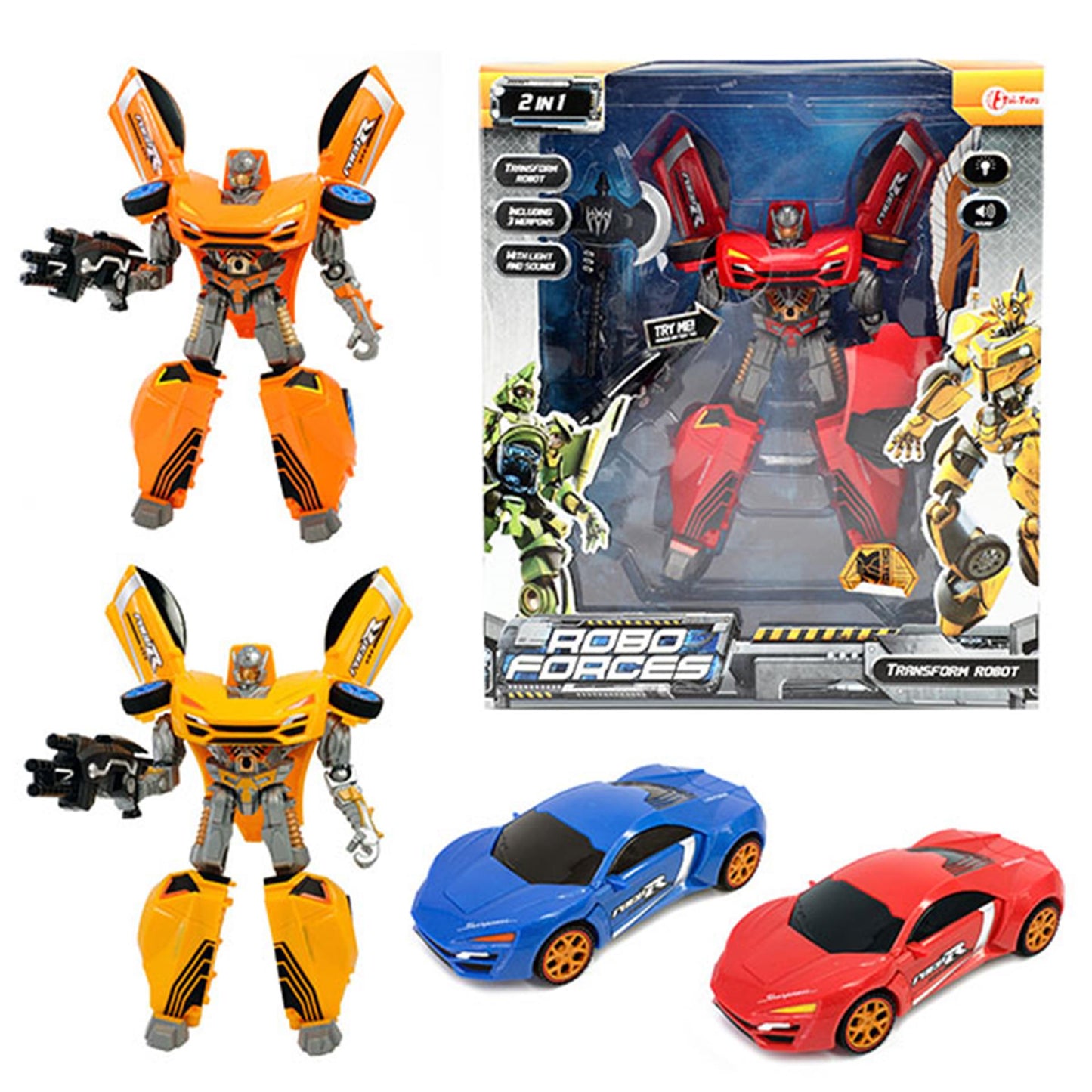RoboForces ändern Roboter mit Licht und Roboter Superauto 4 verschiedene Versionen