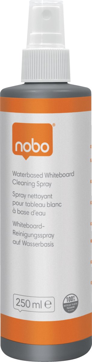 Nobo nachhaltiger Whiteboard-Reiniger – auf Wasserbasis – 250-ml-Sprühflasche