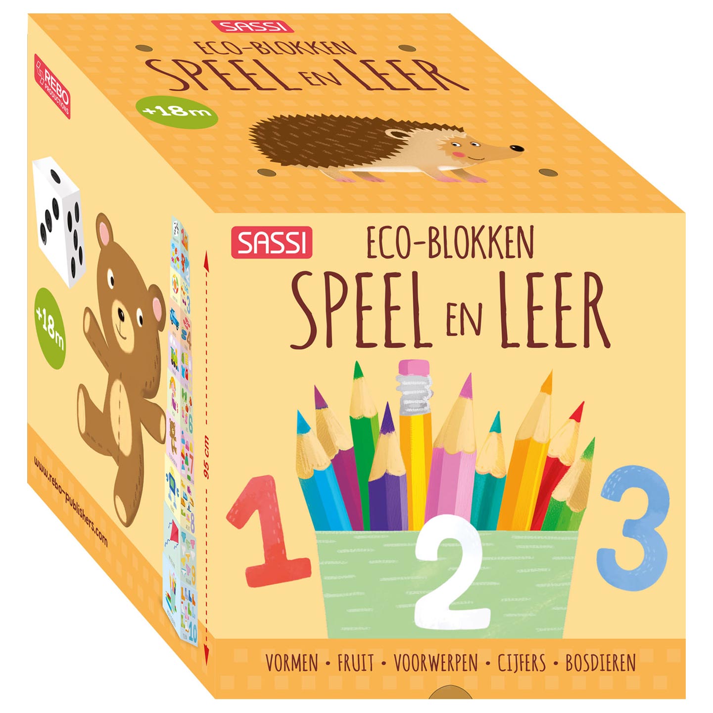 Rebo Publishers Stacking Tower Eco-Blocks Play und Leder + Buch Stapel