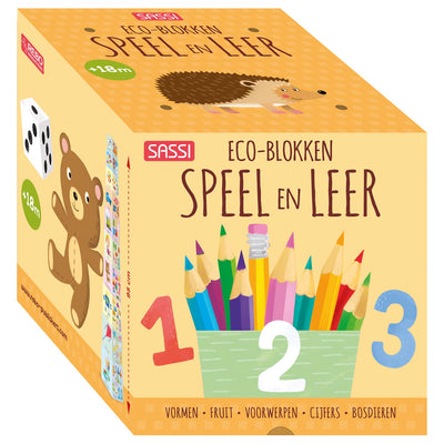 Rebo Publishers Stacking Tower Eco-Blocks Play und Leder + Buch Stapel