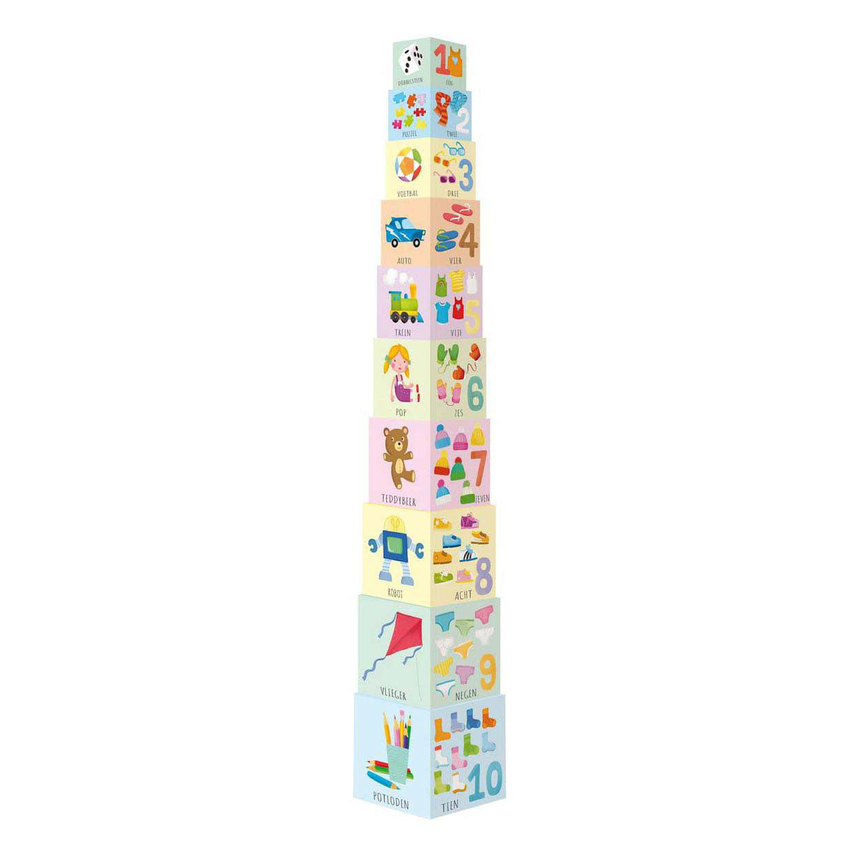 Rebo Publishers Stacking Tower Eco-Blocks Play und Leder + Buch Stapel