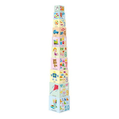 Rebo Publishers Stacking Tower Eco-Blocks Play und Leder + Buch Stapel