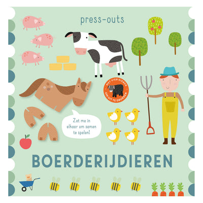 Rebo Publishers Cardboard Book Pressing-Outs Farm Dieren
