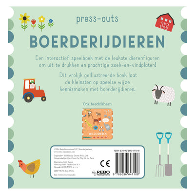 Rebo Publishers Cardboard Book Pressing-Outs Farm Dieren