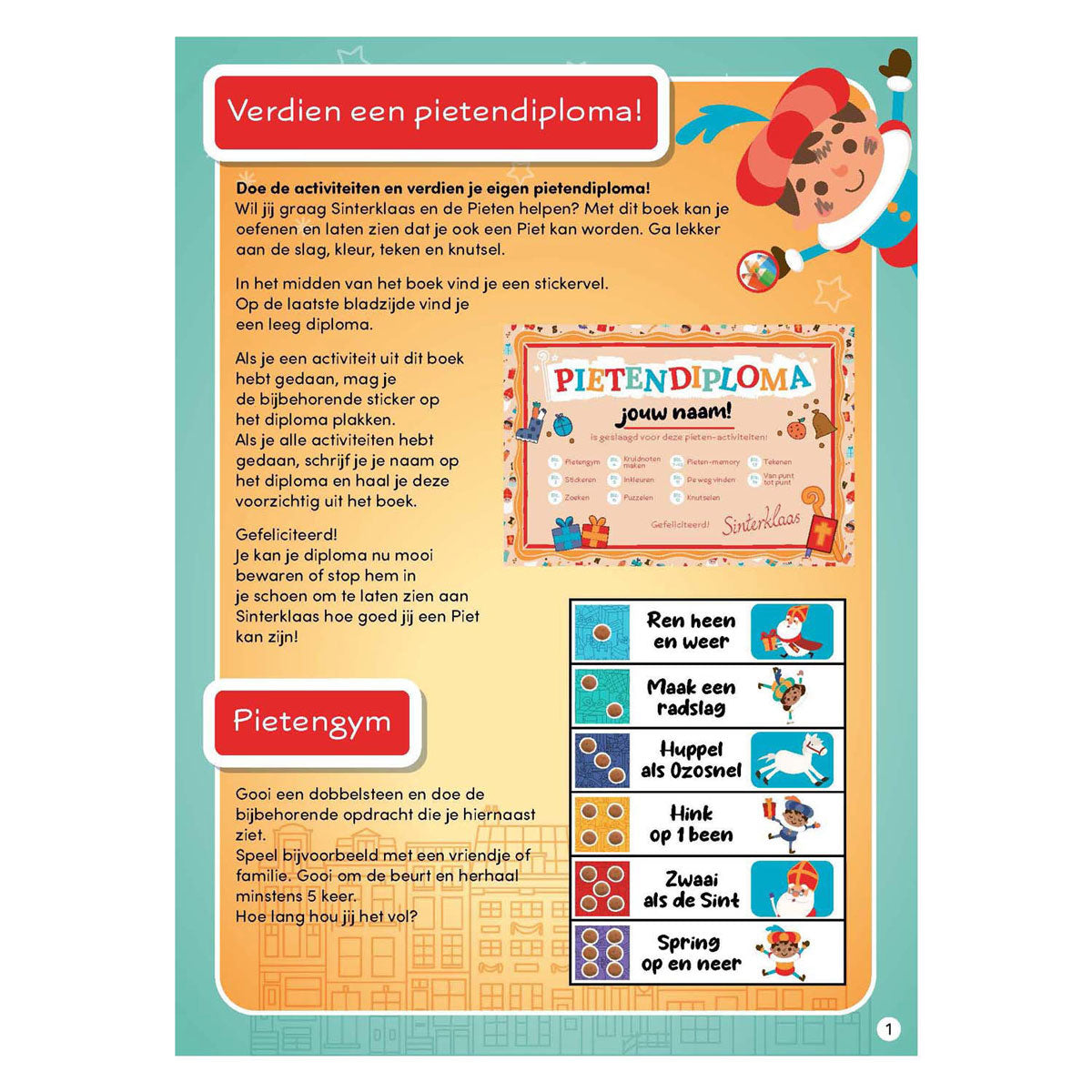 Rebo-Verlag Sinterklaas Pete Diplombuch mit Aufklebern