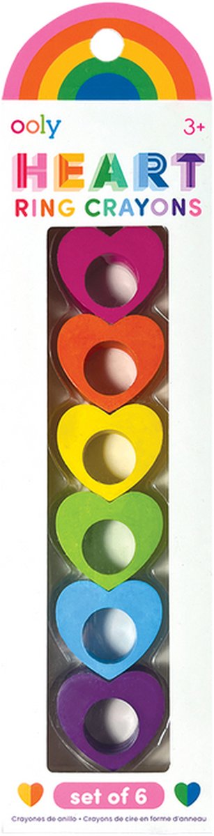 Ooly – Herz-Ring-Buntstifte – 6 tragbare Buntstifte – farbige Ringform