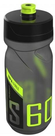 Polisport Wasserflasche mit Schraubverschluss S600 – 600 ml – transparent schwarz schwarz lindgrün
