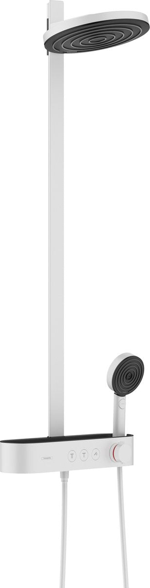 Hansgrohe Pulsify S Showerpipe 2Jet Mt Duschtablett Select 400 Mattweiß