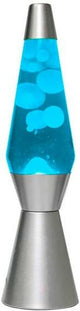 I-total Lavalampe Rakete - Blau mit weißer Lava - 40 x 11 cm - Glas Aluminium -