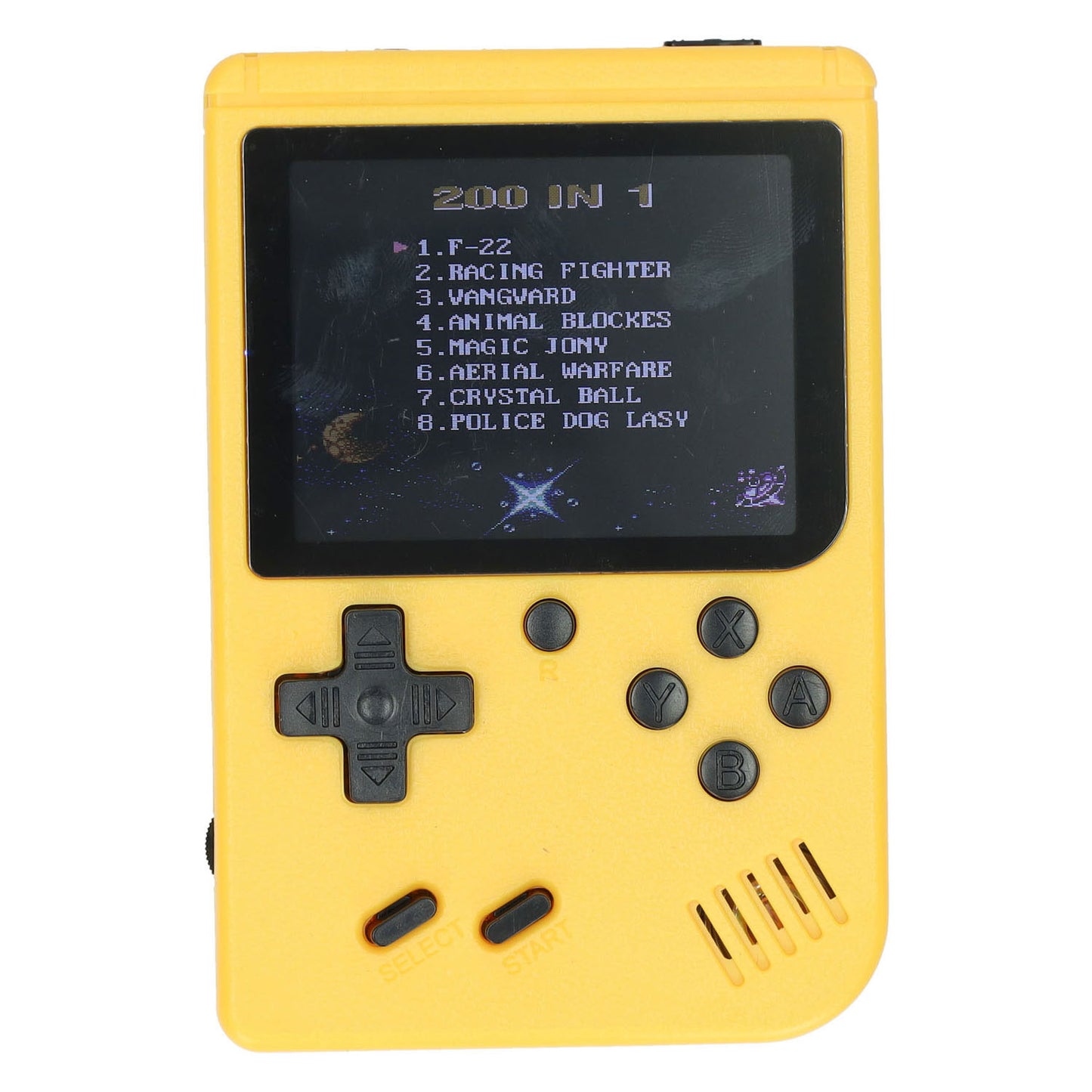 Gamebox – tragbare Spielekonsole mit 200 Spielen – gelb