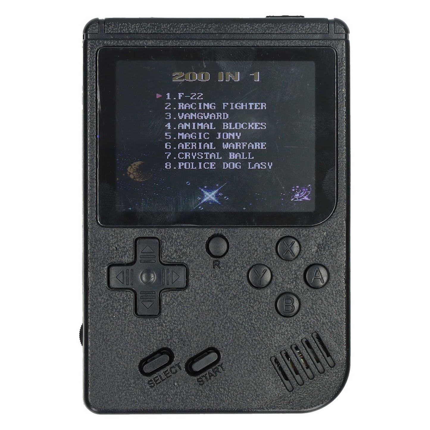 Gamebox – tragbare Spielekonsole mit 200 Spielen – Schwarz