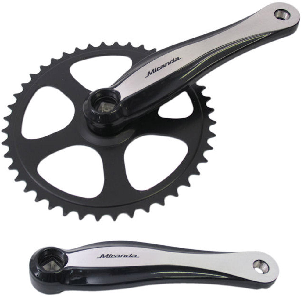 Kurbelgarnitur 46T Miranda Beta 1+ für 3 32 Kette - Aluminium - Schwarz